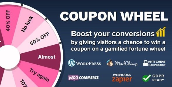 Coupon Wheel For WooCommerce and WordPress v3.6.0