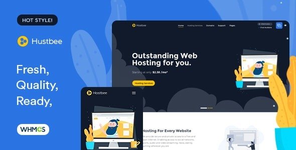Hustbee (25 March 2026) Hosting HTML & WHMCS Template